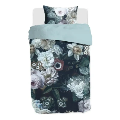 Afbeelding van M.M Linen Floz Dekbedovertrek Eenpersoons 140x200/220 cm Grijs Groen