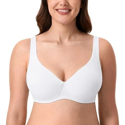Afbeelding van AISILIN Vrouwen Minimizer Bh Plus Size Ongevoerd Volledige Dekking Gladde Beugelondersteuning wit 75F