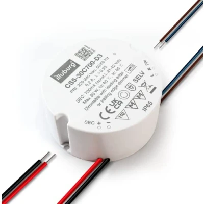 Afbeelding van illuburg LED transformator dimbaar Triac 700mA constante stroom 15W 30W voeding driver