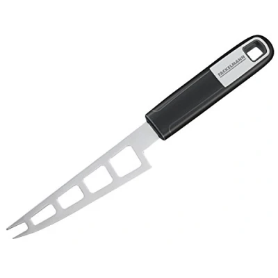 Afbeelding van FACKELMANN Kaasmes 27 cm SENSE, kaassnijder voor zachte kaas met antislip en ergonomische soft touch handgreep van kunststof (kleur: zilver/zwart), aantal: 1 stuk