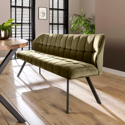Afbeelding van Fraaai Ramon eetkamerbank 180 cm Velvet groen