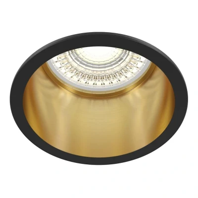 Afbeelding van Maytoni, Wandlamp + plafondlamp, Reif Downlight, Inbouwarmatuur GU10 Zwart, Goud Ø68mm (GU10)