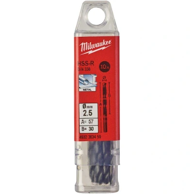 Afbeelding van Metaalboor Hss R 2,5 X 57 Mm (10 Stuks)
