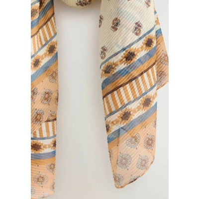 Afbeelding van Next Lightweight Sjaal, Dames, Maat: One Size, Brown woodblock print