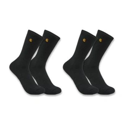 Afbeelding van Carhartt Heren Force Midweight Crew Sok, 2 stuks, werk, Zwart, medium, Medium
