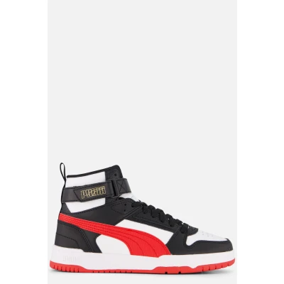 Afbeelding van Puma GAME JR Unisex Sneakers hoog voor kinderen, Maat: 37, White/for all time red/black/gold Leer