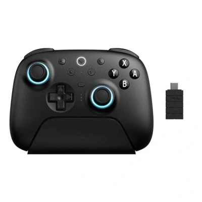 Afbeelding van 8BitDo Ultimate 2 Bluetooth Controller for Switch &amp; Windows PC, Pro with TMR Joysticks, Switchable Hall Effect/Tactile Triggers, Vibration and Motion Control, RGB Fire Ring, Black