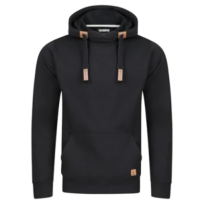 Afbeelding van riverso RIVNiklas Hoody, voor heren, regular fit, capuchontrui, sweatshirt, cross over kraag, grijs, bruin, groen, rood, blauw, zwart, beige, maten S, M, L, XL, XXL, 3XL, 4XL, 5XL, XL