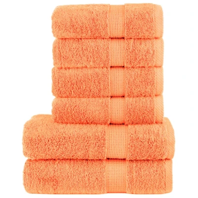 Afbeelding van vidaXL 6 delige Handdoekenset 600 g/m² 100% katoen oranje