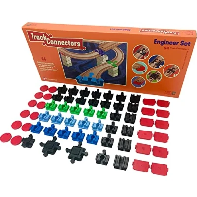 Afbeelding van Engineer Set 64 Brio Duplo Adapters Treinbaanonderdelen Houten Treinbaan