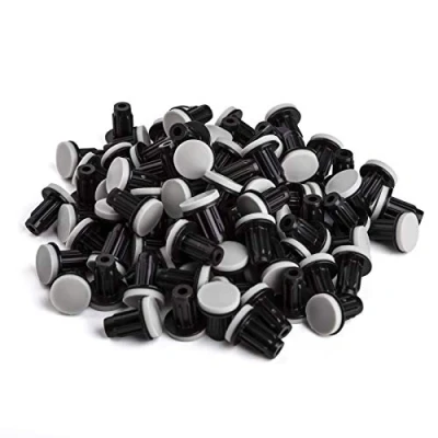 Afbeelding van 100 x SO TECH® Deurbuffer zwart / grijs Ø 8 mm voor boorgat 5