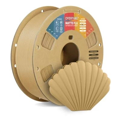 Afbeelding van OVERTURE PLA Matte 3D Printer Filament 1.75mm, 1kg Cardboard Spool (2.2lbs), Dimensional Accuracy +/ 0.02 mm(Matte Wood)
