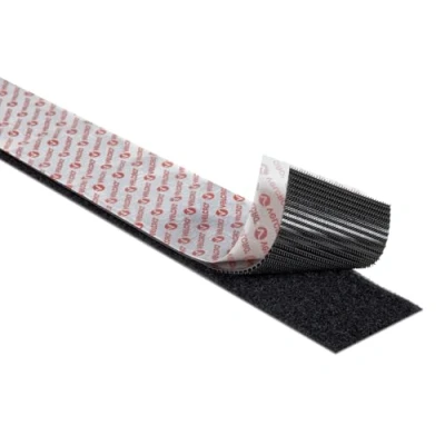 Afbeelding van VELCRO Merk, klittenband, zelfklevend, op maat te snijden, industrieel extra sterk dubbelzijdig zelfklevend klittenband met klittenbandsluiting, zwart, 50 mm x 2,5 m