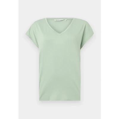 Afbeelding van TOM Tailor Denim Fluent V NECK Tshirt basic, Dames, Maat: XS, Fresh mint green