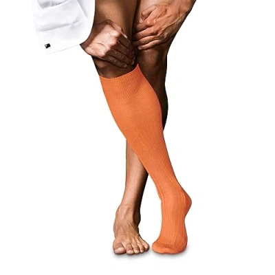Afbeelding van FALKE Heren Kniekousen No. 10 M KH Katoen Lang eenkleurig 1 Paar, Rood (Fire 8150), 43 44