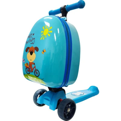 Afbeelding van Nieuw! Jupix RollyRol HappyDog kinderstep met koffer 3 wielen kinderkoffer step jongen het perfecte cadeau!