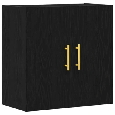 Afbeelding van vidaXL Wandkast Zwart eiken Bewerkt hout, metalen handgrepen Middelgroot