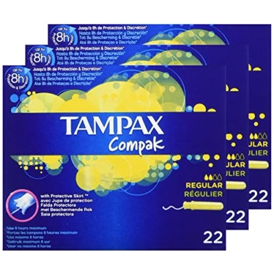 Afbeelding van Tampax Compak Regular Tampons met Plastic Applicator Pack van 3