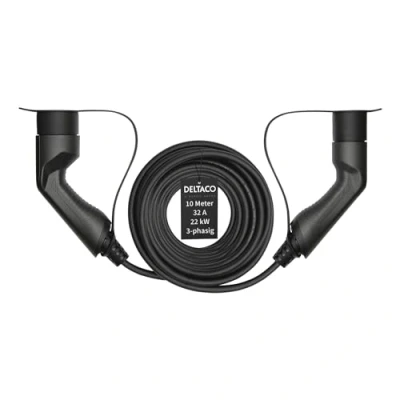 Afbeelding van Deltaco e Charge EV 32010 Oplaadkabel Elektrische Auto Type 2/Type 2 32A 10 m
