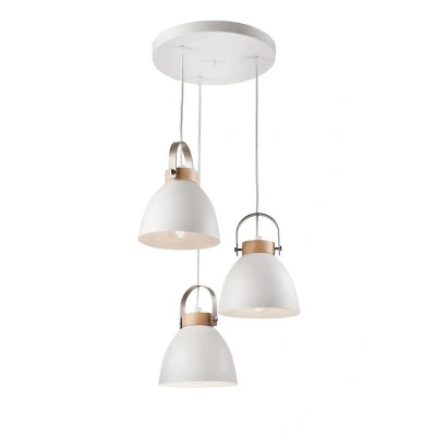 Afbeelding van Lamkur Hanglamp Bergen, 3 lamps, rond, wit