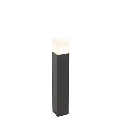 Afbeelding van QAZQA Staande buitenlamp zwart met opaal witte kap 50 cm Denmark