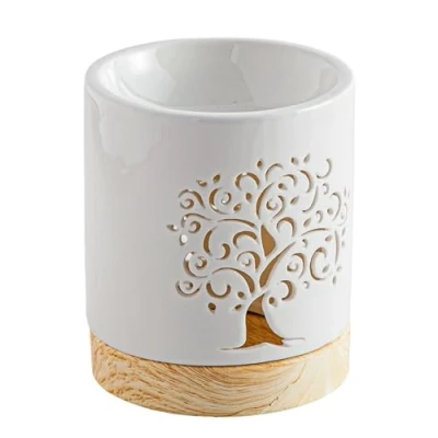 Afbeelding van Zen&#039;Aroma Ceramic Life Tree Geurbrander, smeltende was, handwerk, geluksbrenger, eenvoudige aromatherapie, geurdiffuser, symbolisch cadeau, 50 ml, H 10,5 cm, aroma