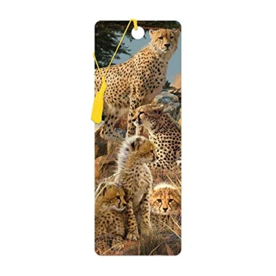 Afbeelding van 3D LiveLife bladwijzer Cheetah Clan van Deluxebase. Een Big Cat met lenticulaire illustraties onder licentie de beroemde kunstenaar David Penfound