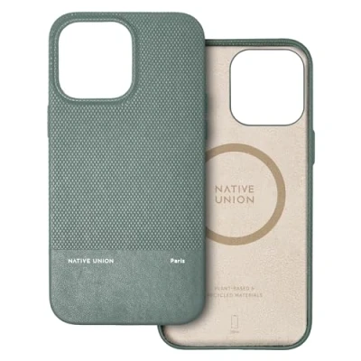 Afbeelding van Native Union (Re)Classic Hoesje MagSafe Compatibel met Ingebouwde Magneten Gemaakt van Gerecyclede en Plantaardige Materialen Ultraduurzaam Valbescherming tot 6ft / 1.8m voor iPhone 15 Pro Max (Leisteen Groen)