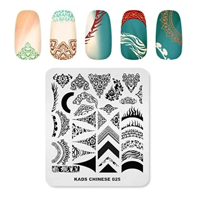 Afbeelding van KADS Nail Stempelen Plaat Chinese Stijl Art Stempel Template Bamboe Lotus DIY Afbeelding Manicure Stencil Gereedschap (CN025)