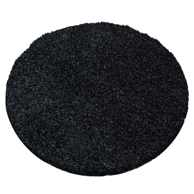 Afbeelding van Rond hoogpolig vloerkleed Sade Antraciet Ø 120cm Adana Carpets