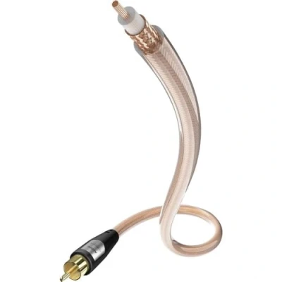 Afbeelding van inakustik 00308251 Star monosubwooferkabel hoogwaardige subwooferkabel met 6,0 mm kabeldiameter 5,0 m transparant dichte afscherming tegen externe storingen vergulde contacten