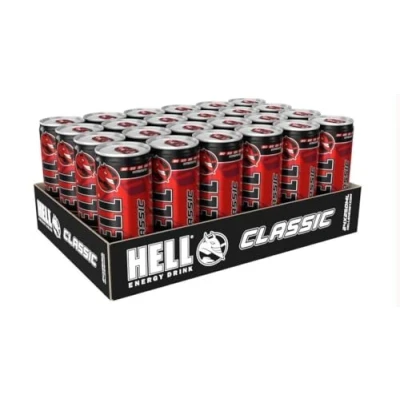 Afbeelding van HELL AI Energy Drink 32 mg/100 ml cafeïne vitamine B3, B5, B6, B12 zonder conserveringsmiddelen milieuvriendelijke verpakking 24 x 250 compatibel met (250ML, AI)