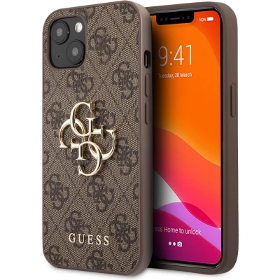 Afbeelding van Apple iPhone 13 Hoesje Kunststof Guess Hardcase/Backcover Bruin Telefoonhoesje
