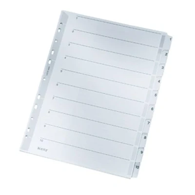 Afbeelding van Leitz 4324 Register Din A4 1 10 Karton Grijs Tabbladen 43240000