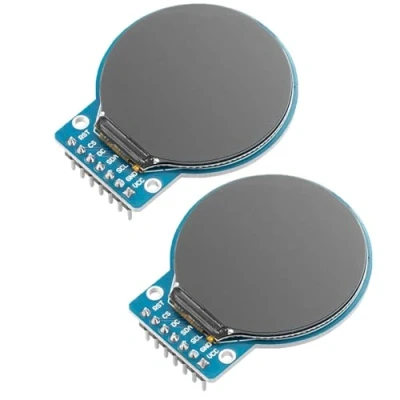 Afbeelding van 2 stuks GC9A01 1,28 inch cirkelvormig TFT scherm voor Arduino RGB IPS HD 240 x resolutie SPI interface LCD display module weergaveapparaten, real time bewaking en instrumentenweergave