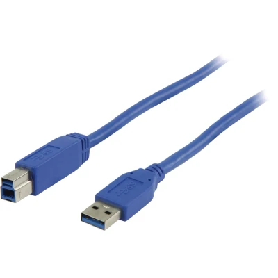 Afbeelding van USB A naar B kabel USB3.0 tot 0,9A / blauw 0,30 meter