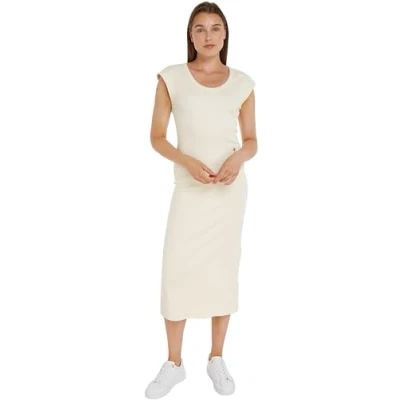 Afbeelding van Tommy Hilfiger SLIM MIDI CAP Sleeve Jerseyjurk, Dames, Maat: XL, Calico