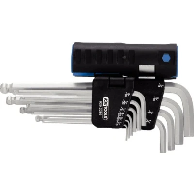 Afbeelding van KS Tools, Inbussleutel, 3 in 1 haakse steeksleutelset lang