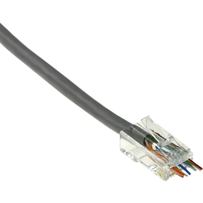 Afbeelding van RJ45 connector Cat6 U/UTP (Voor stugge en soepele kern, Doorsteekmontage, 25 stuks)