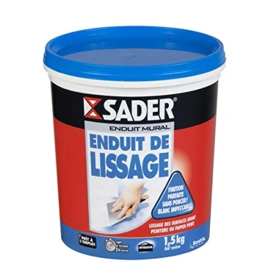 Afbeelding van Sader Kant en klare gladmakingspleister van pasta binnen plafond te gebruiken als afdichting voor gipsplaat, opening tot 2 mm poriehouten mond wit 1 pot 1,5 kg