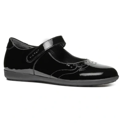 Afbeelding van Geox Iberide Ballerina&#039;s met enkelbandjes voor kinderen, Maat: 33, Black Leer