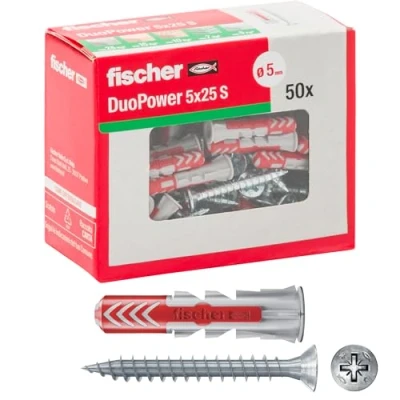 Afbeelding van Fischer Pluggen Duopower met schroef, grijs, 544015