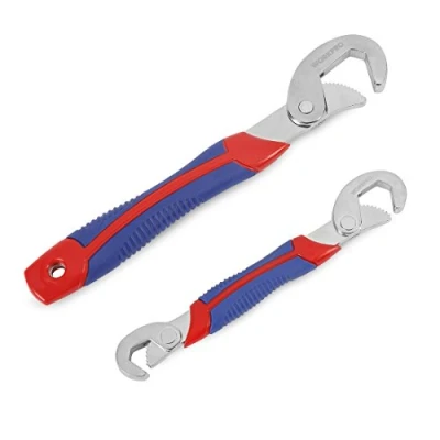 Afbeelding van WORKPRO 2 delige verstelbare moersleutelset, koolstofstaal multifunctionele universele snelklikgreep, 6 mm tot 32 moersleutelsleutels voor thuisreparaties, moeren pijpen doe het zelf