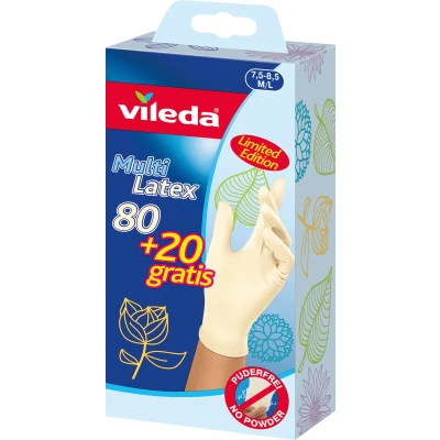 Afbeelding van Vileda Natural Latex Handschoenen 100 Stuks