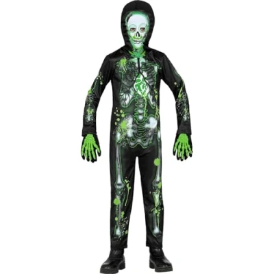 Afbeelding van Widmann Spook &amp; Skelet Kostuum Vergiftigd En Misselijk Kind Groen, Zwart Maat 128 Halloween Verkleedkleding