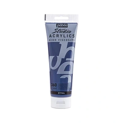Afbeelding van Pébéo Acryl fijne studio kunststoffen meerlaagse verf voor je creativiteit acrylverf glinsterend blauw zwart 250 ml