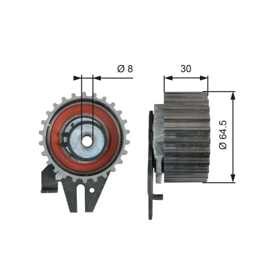 Afbeelding van Gates Spanrol distributieriem T43239
