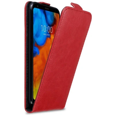 Afbeelding van Cadorabo Hoesje geschikt voor LG Q STYLUS in APPEL ROOD Beschermhoes flip design Case Cover met magnetische sluiting
