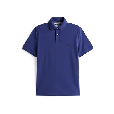 Afbeelding van Tommy Hilfiger Poloshirt voor heren, korte mouwen, 1985, regular fit, blauw (Preppy Navy), XS