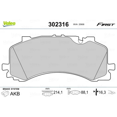 Afbeelding van Valeo Remblokset 302316